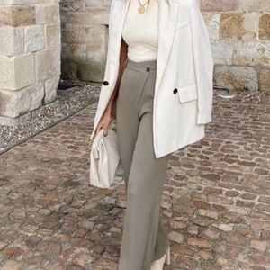 Olive green / grey Zara pants